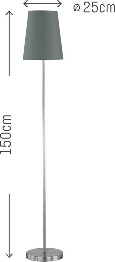 Staande LED Vloerlamp Grijs met voetschakelaar - grote E27 fitting - 150 cm - Universeel - LED.nl