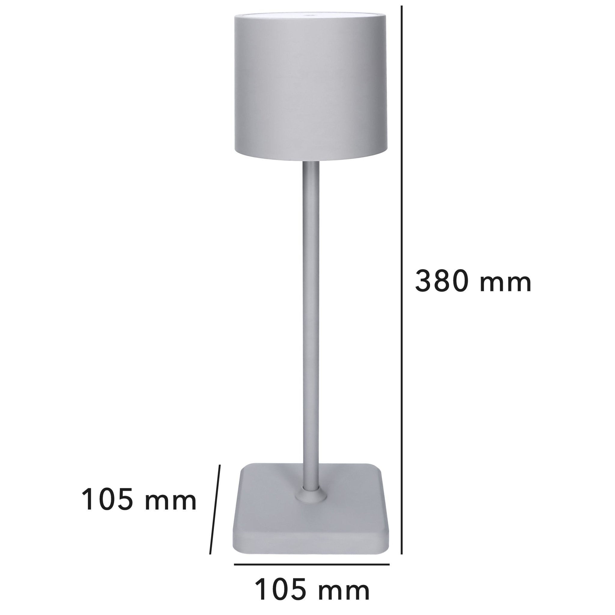 TouchDim oplaadbare LED tafellamp grijs – Dimbaar met touch-bediening – Voor binnen en buiten – 3 tinten licht instelbaar - LED.nl