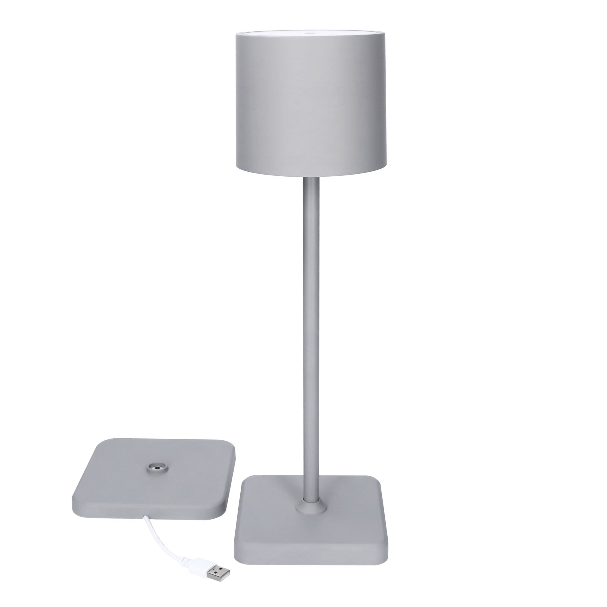 TouchDim oplaadbare LED tafellamp grijs – Dimbaar met touch-bediening – Voor binnen en buiten – 3 tinten licht instelbaar - LED.nl