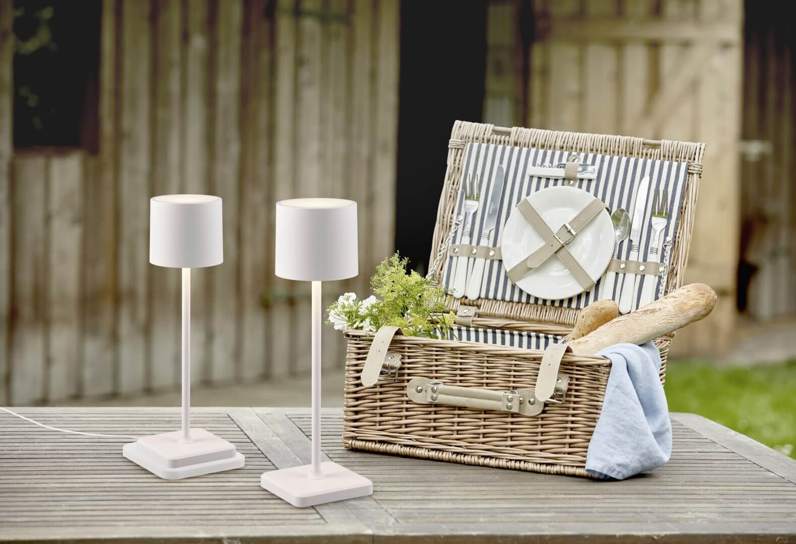 TouchDim oplaadbare LED tafellamp wit – Dimbaar met touch-bediening – Voor binnen en buiten – 3 tinten licht instelbaar - LED.nl