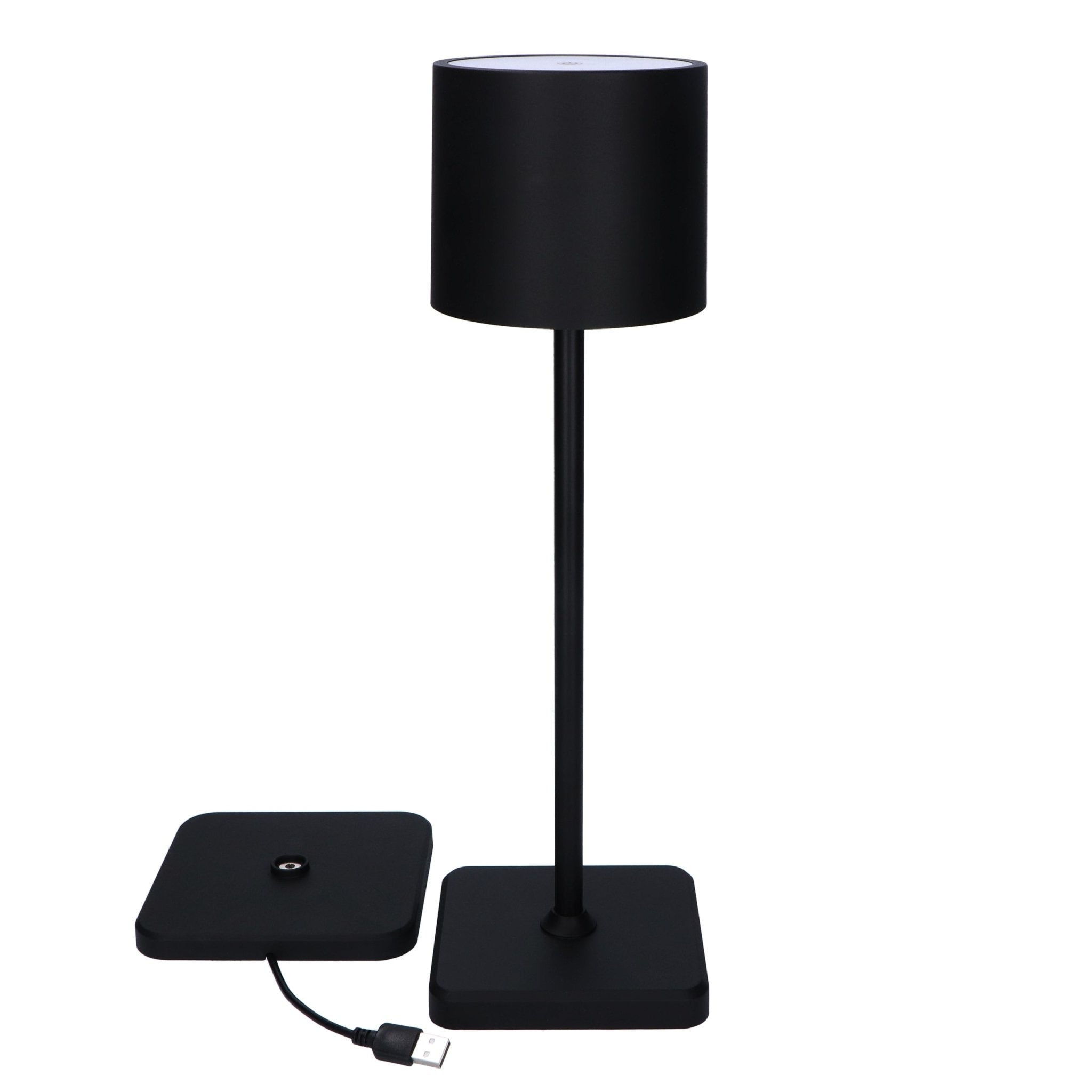 TouchDim oplaadbare LED tafellamp zwart – Dimbaar met touch-bediening – Voor binnen en buiten – 3 tinten licht instelbaar - LED.nl
