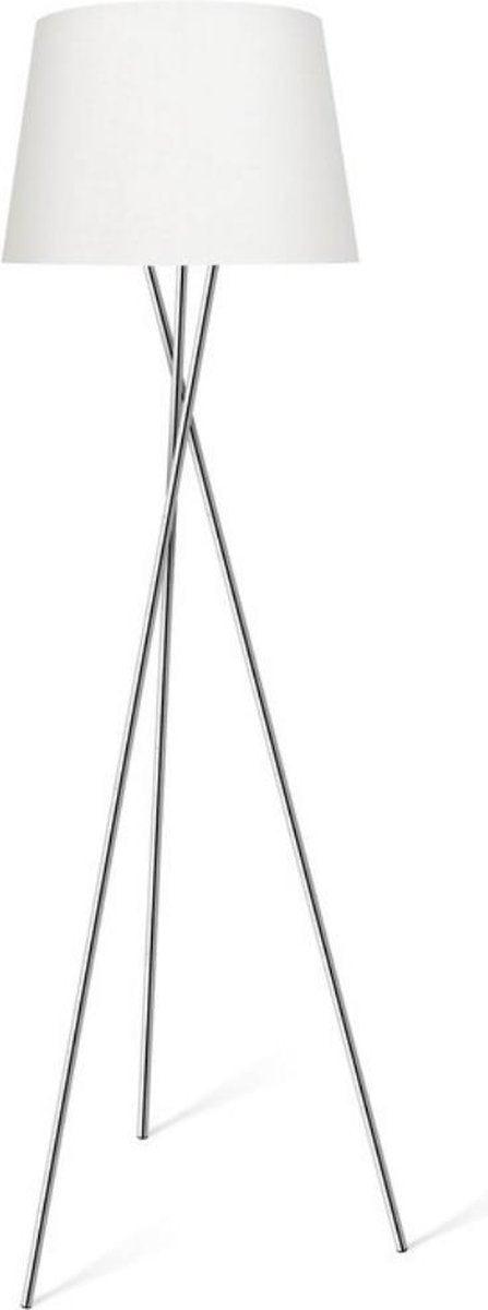 TriPod Vloerlamp voor woonkamer & Slaapkamer - Ø 45 cm - Wit & chroom - 164 cm - LED.nl