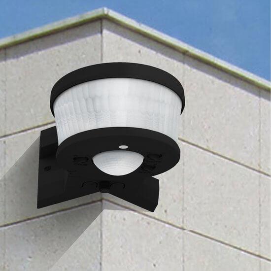 Universele bewegingssensor met hoek beugel - 12 meter bereik - zwart - LED.nl