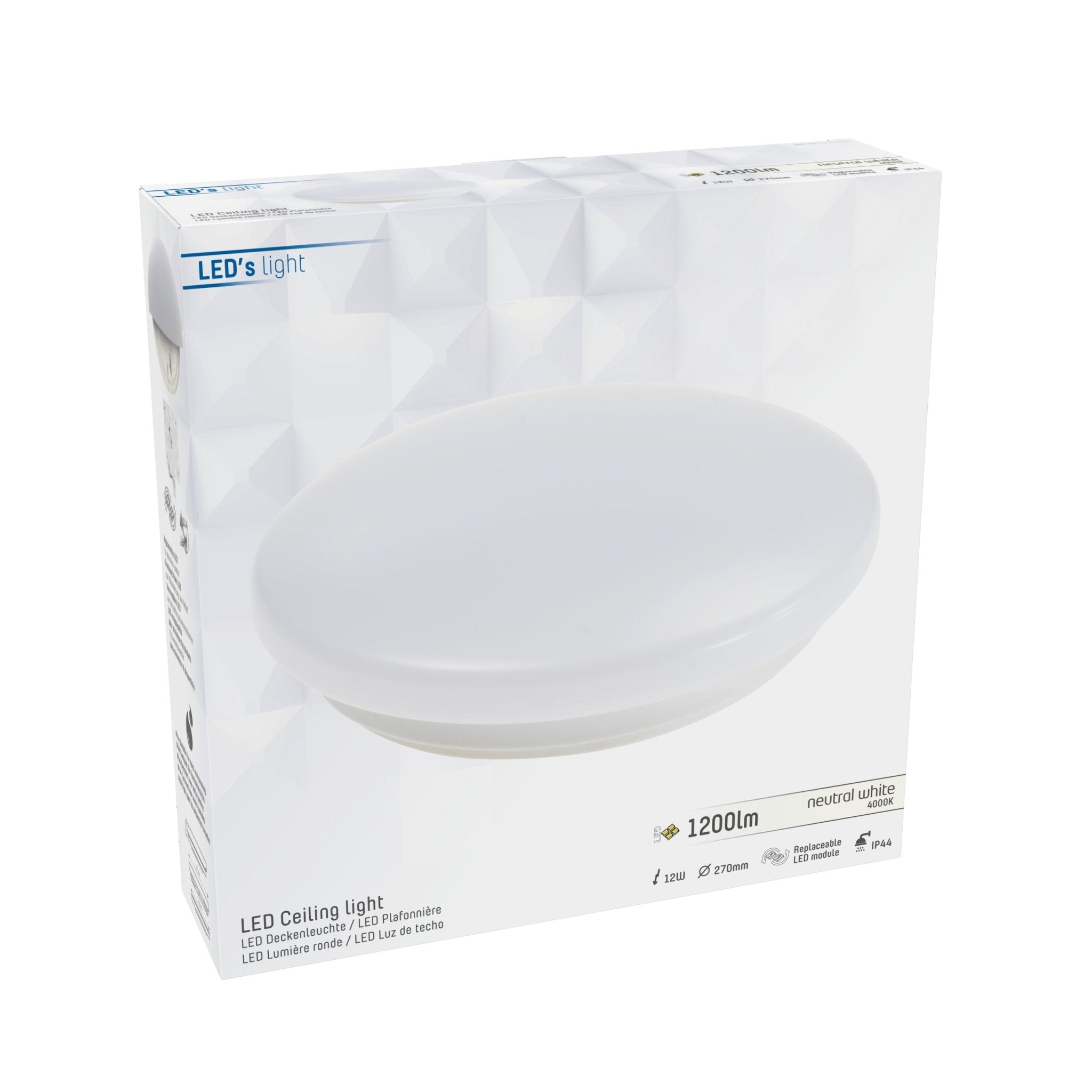 Universele LED Plafondlamp 27 cm - Koud wit licht - Spatwaterdicht - LED.nl