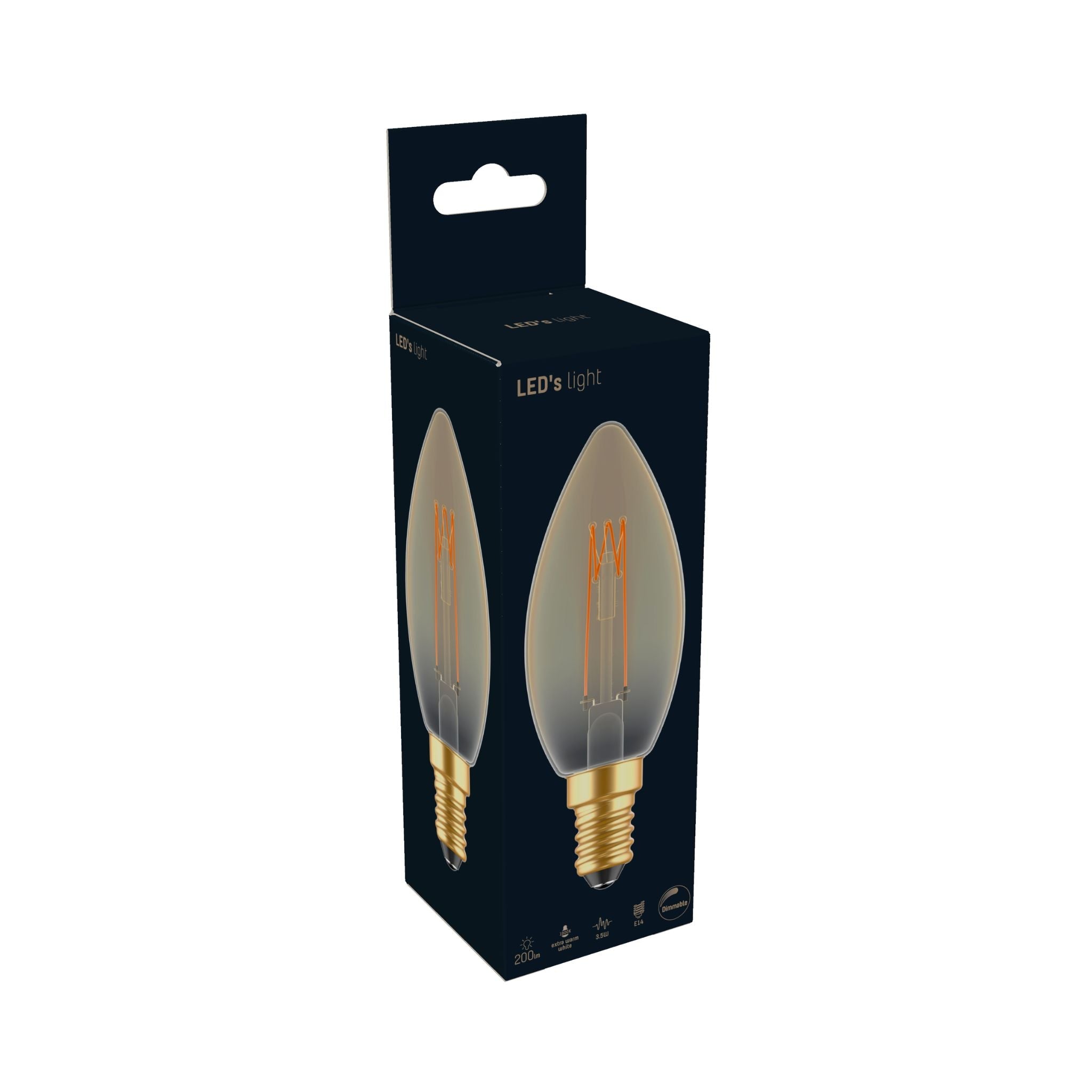 Vintage LED Filament Kaarslamp Goud E14 - Dimbaar - Extra warm wit - 2.5W (15W) - LED.nl