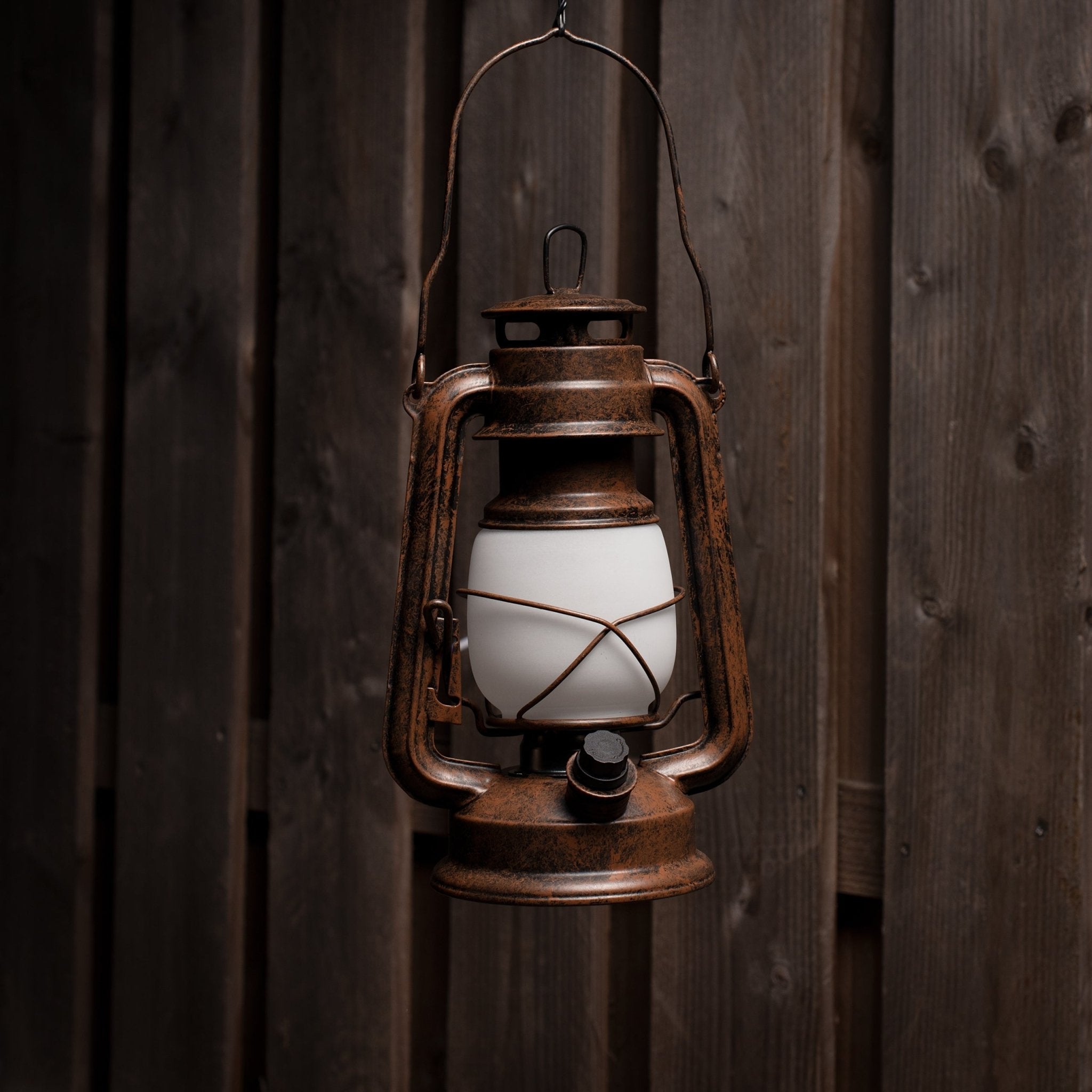 Vintage LED Olielamp op batterijen - Dimbaar - Draadloos - 24 cm - Koper - LED.nl