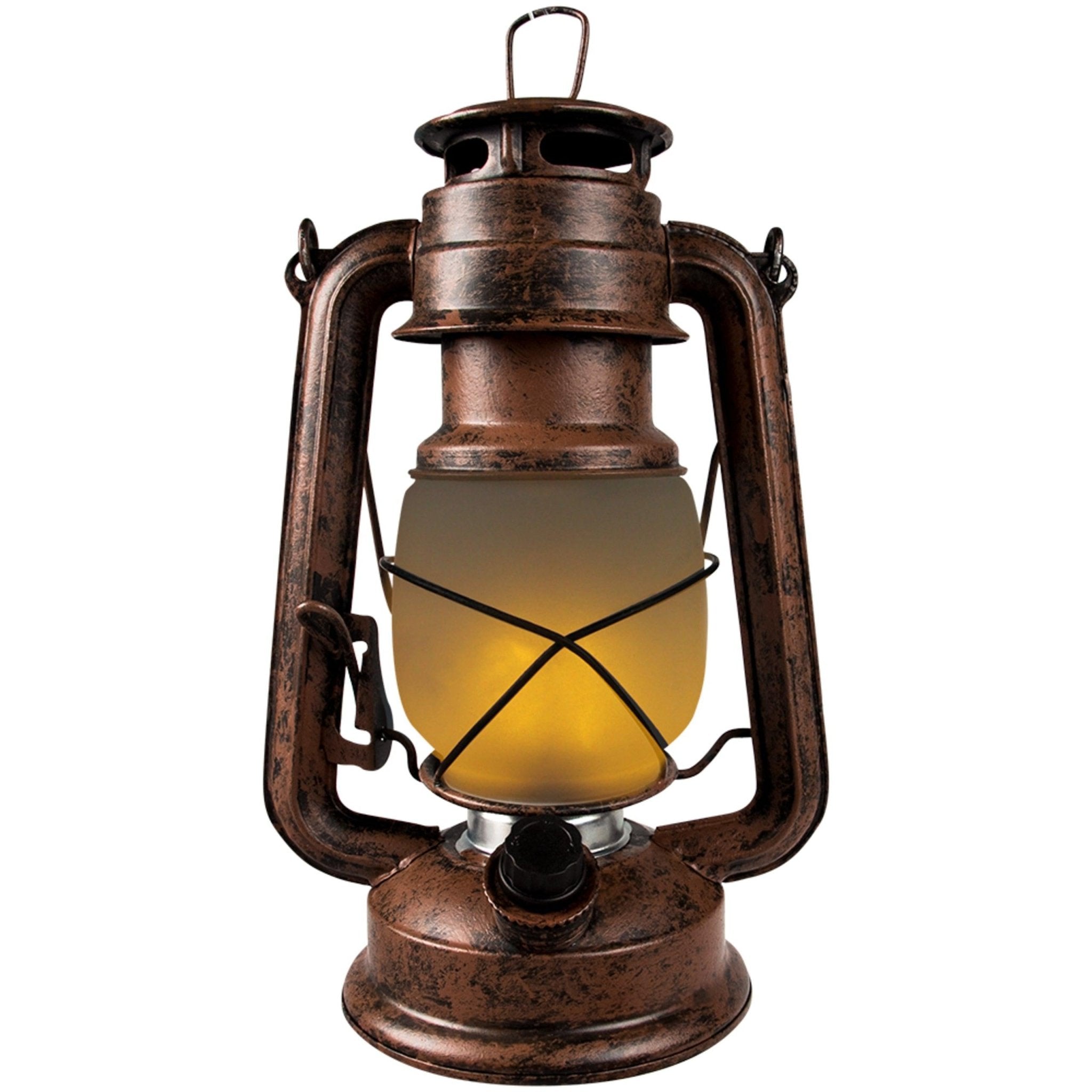 Vintage LED Olielamp op batterijen - Dimbaar - Draadloos - 24 cm - Koper - LED.nl