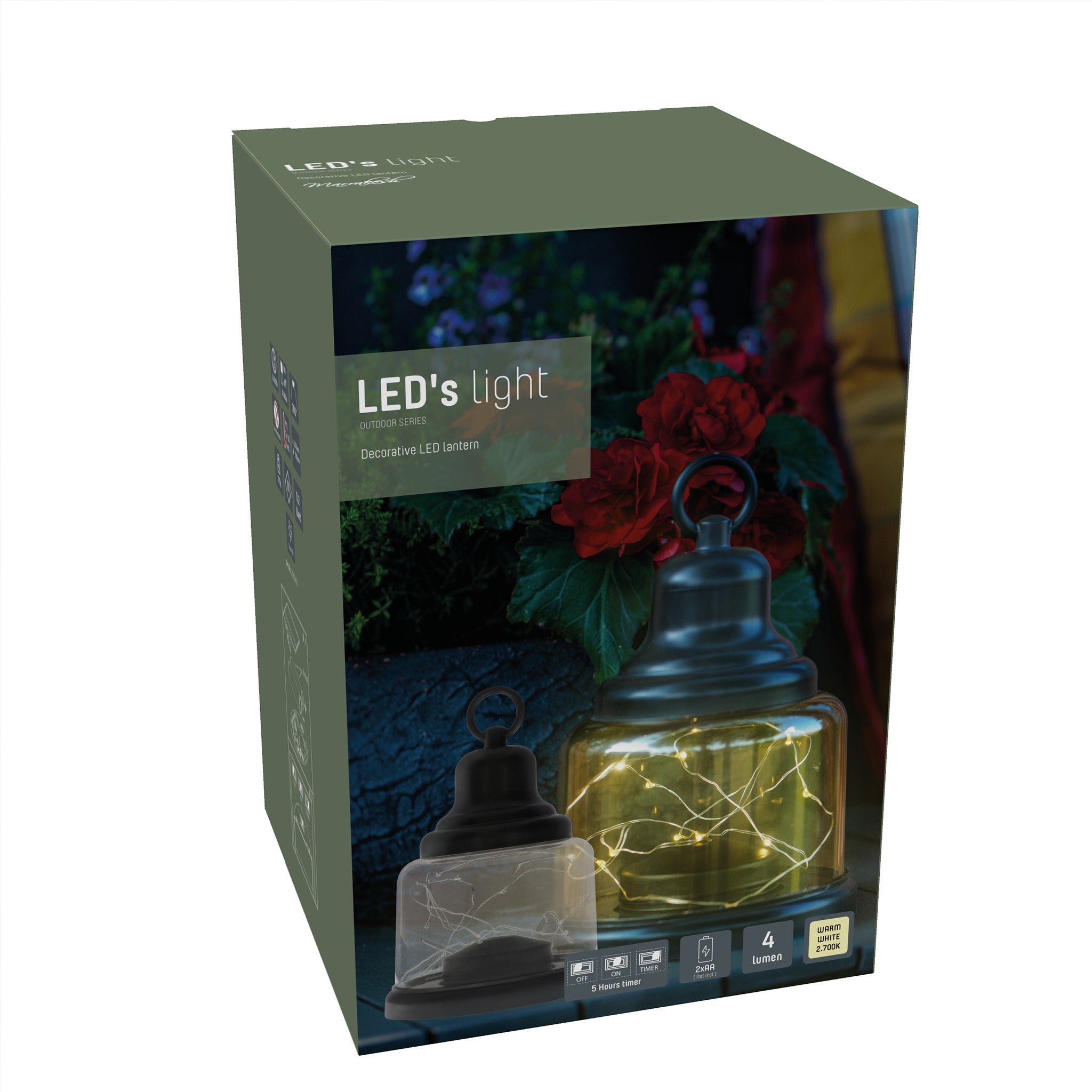 Vintage LED Tafellamp op batterijen - Draadloos model met ophangring - 22 cm - LED.nl