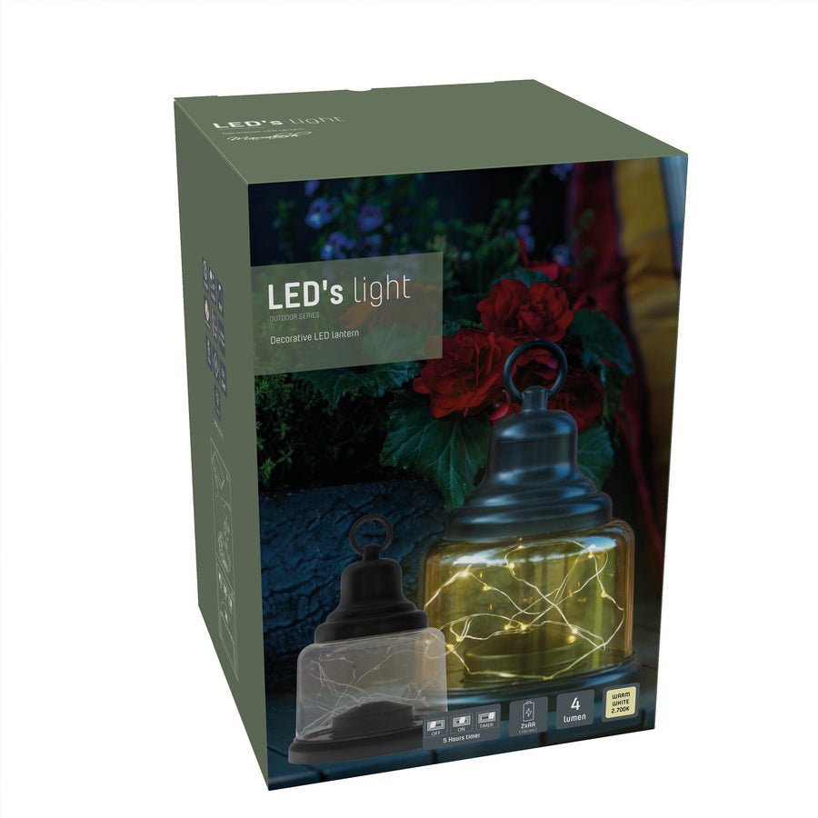 Vintage LED Tafellamp op batterijen - Draadloos model met ophangring - 22 cm Buitenlampen LED.nl